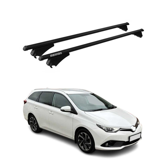 Menabo Dachträger Grundtäger für Toyota Auris mk2 2012-2018 75kg Alu Schwarz 2x
