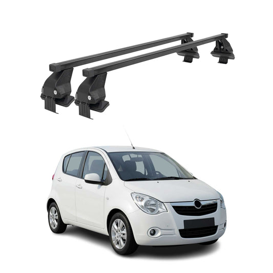 Menabo Dachträger Grundtäger für Opel Agila 2007-2014 50kg Stahl Schwarz 2 tlg