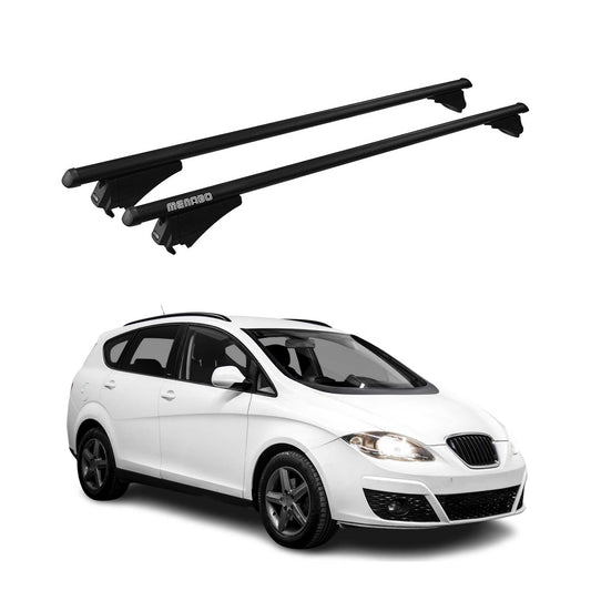 Menabo Portbagaj de plafon pentru Seat Altea XL 2009-2015 FL 75kg Aluminiu Negru 2x