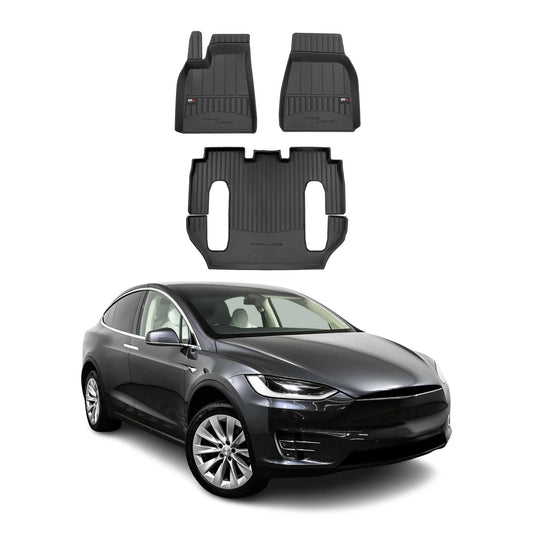 2016-2020 Tesla Model X Fußmatten TPE Schwarz 3 tlg