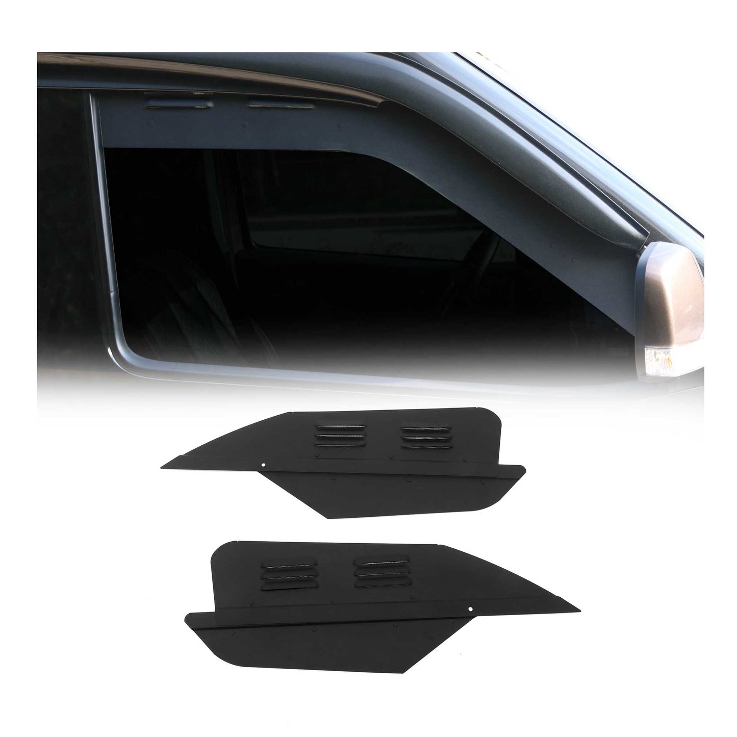 Lüftungsgitter Be & Entlüftung für Fiat Doblo 2010-2021 Aluminium Schwarz 2tlg