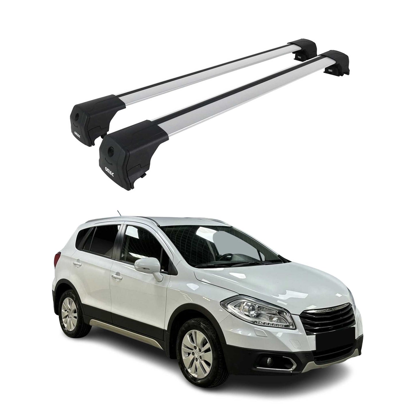 Dachträger Grundtäger für Suzuki SX4 S-Cross mk2 2013-2021 75kg Alu Silber 2 tlg