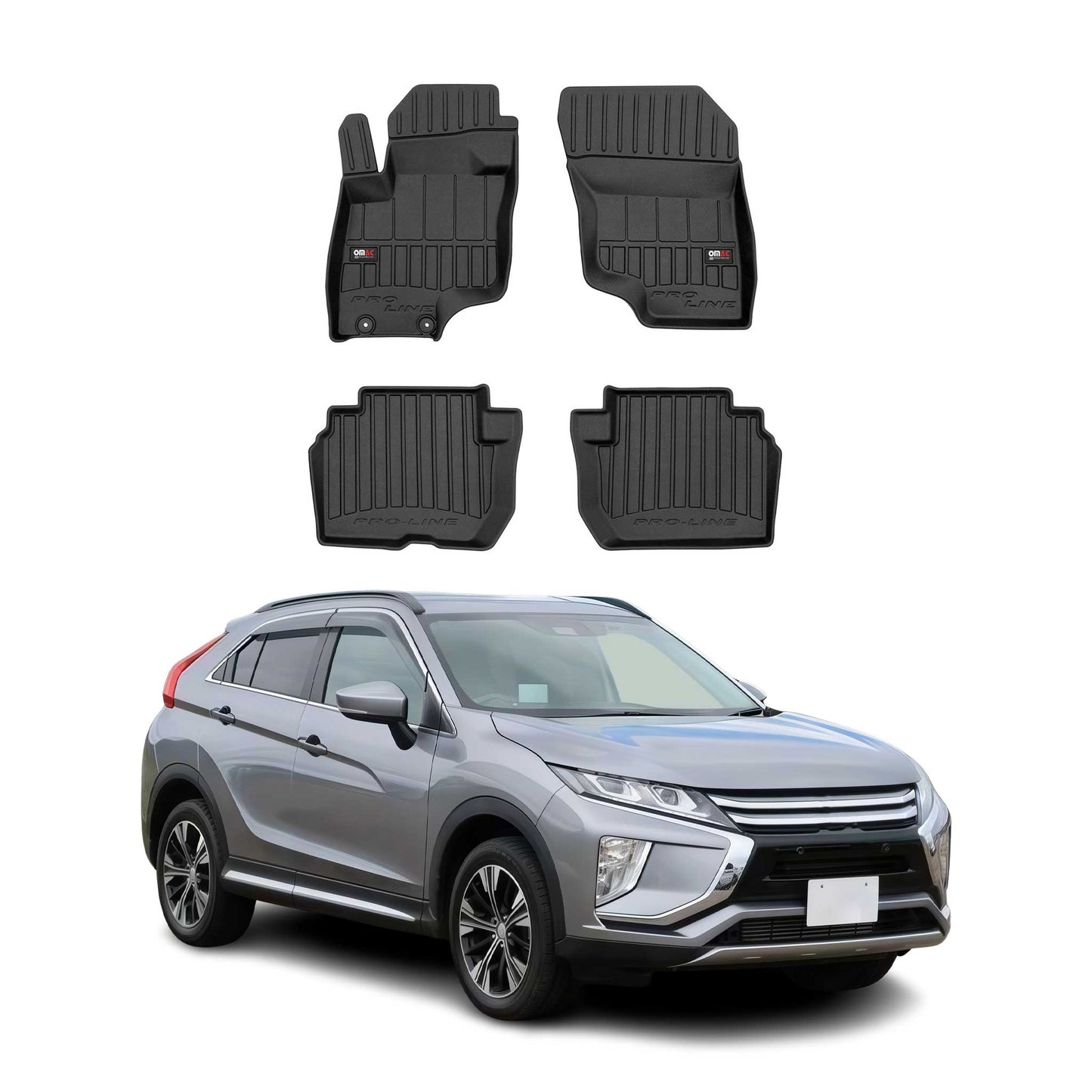 2017-2025 Mitsubishi Eclipse Cross PHEV Fußmatten TPE Schwarz 4 tlg