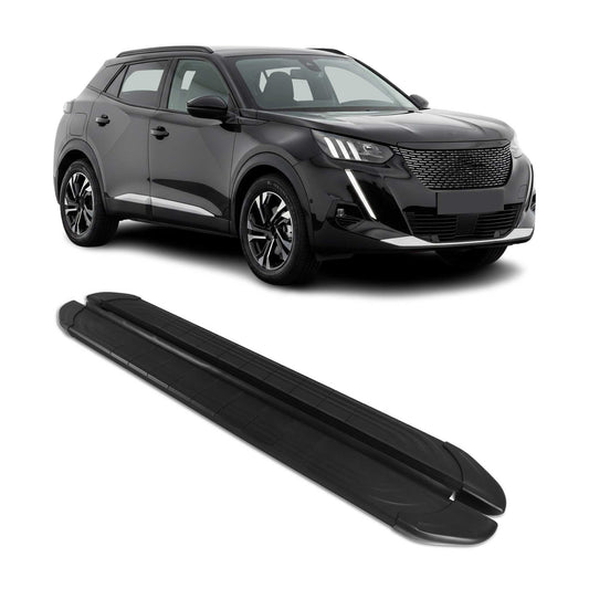 Trittbretter Seitenschweller für Peugeot 2008 2020-2025 Aluminium Schwarz 2tlg