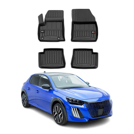 Covorașe auto Peugeot e-208 2019-2025, TPE, negre, 4 buc.