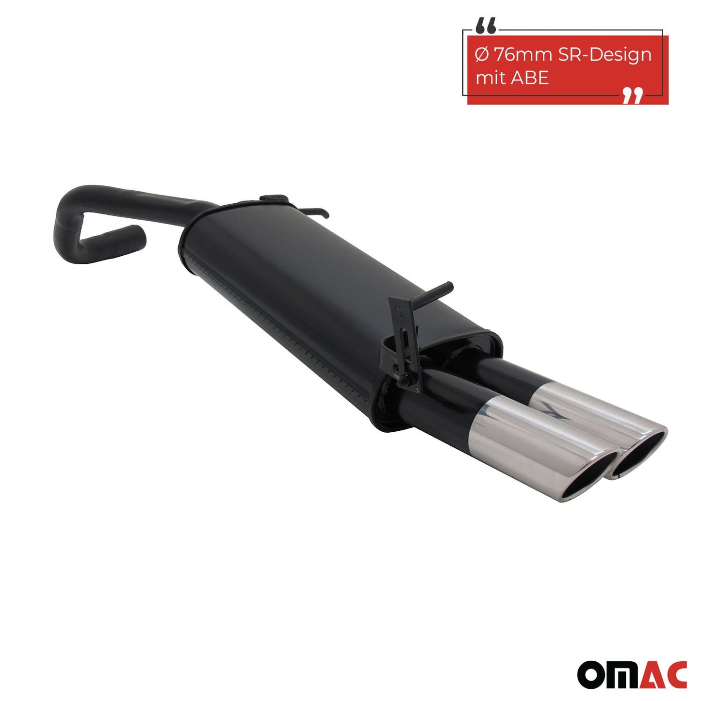 Novus Sportauspuff für VW Polo 9N / 9N3 2x76mm SR-Design Endschalldämpfer