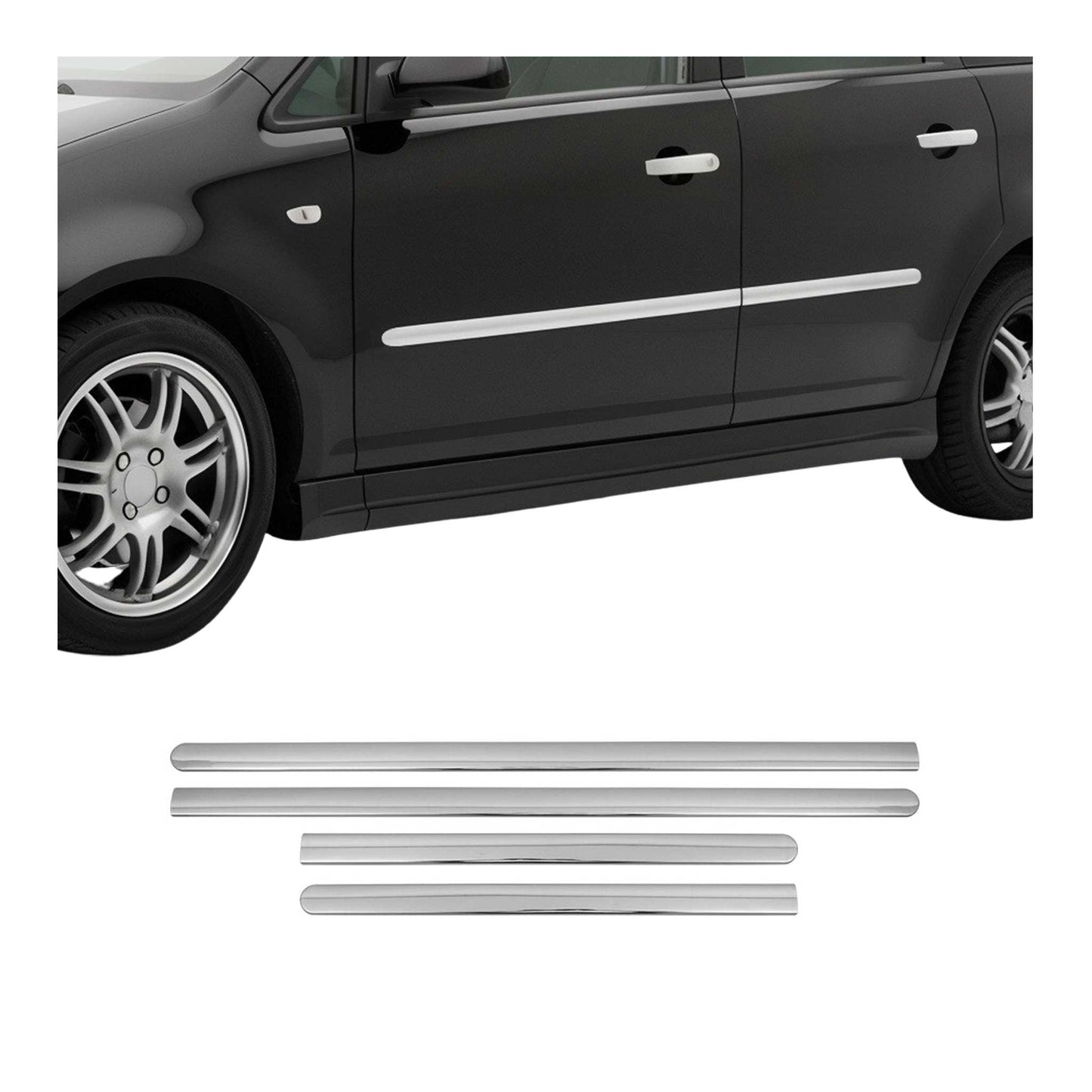 Bandă decorativă laterală pentru ușă, bandă de protecție pentru ușă pentru Ford Focus C-Max 2003-2008, oțel cromat, 4x
