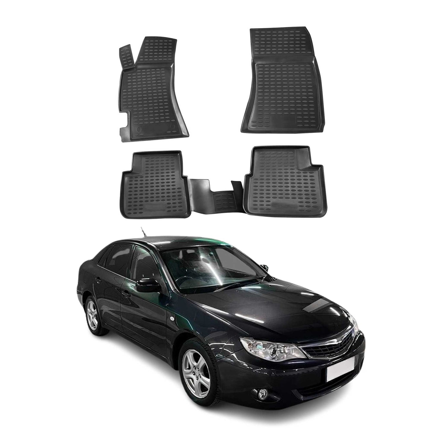 Covorașe auto Subaru Impreza 2007-2017, TPE, negre, 4 buc.