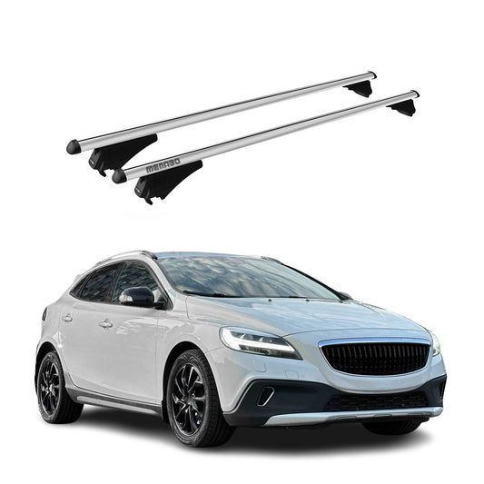 Menabo Dachträger für Volvo V40 Cross Country 2013-2019 75kg Alu Silber 2x
