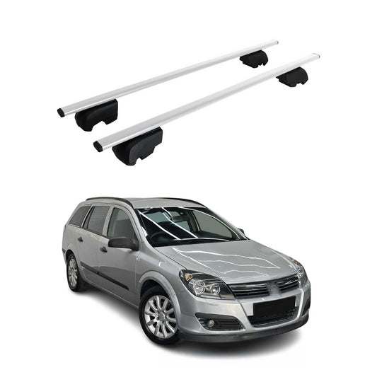 Dachträger Grundtäger für Opel Astra H Kombi 2004-2010 75kg Metall Silber 2 tlg