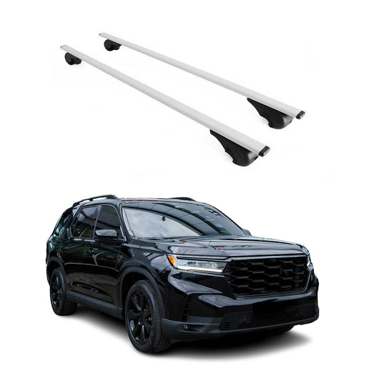Portbagaj de plafon pentru Honda Pilot 2023-2025 75kg, metal, argintiu, 2 buc.