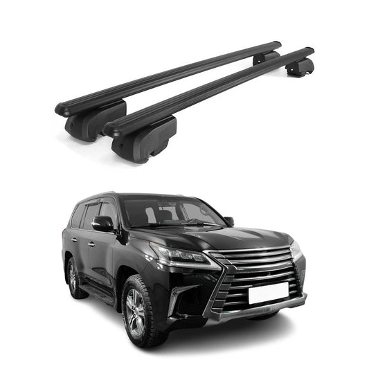 Dachträger Grundtäger für Lexus LX 570 SUV J200 2015-2021 75kg Alu Schwarz 2 tlg