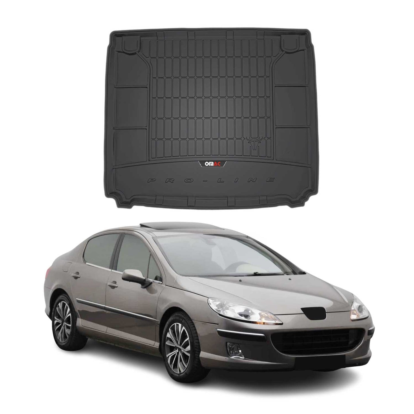OMAC Gummi Kofferraumwanne für Peugeot 407 2004-2011 TPE Laderaumwanne Schwarz