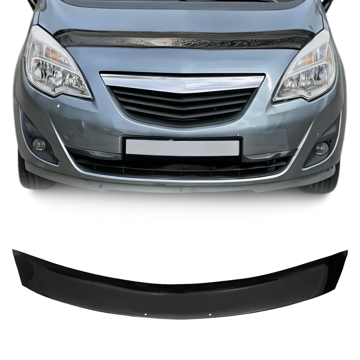 Motorhaube Deflektor Insekten Steinschlagschutz für Opel Meriva B 2010-14 Dunkel