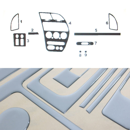 Innenraum Dekor Cockpit für Peugeot 306 1997-2006 Aluminium Optik 11tlg