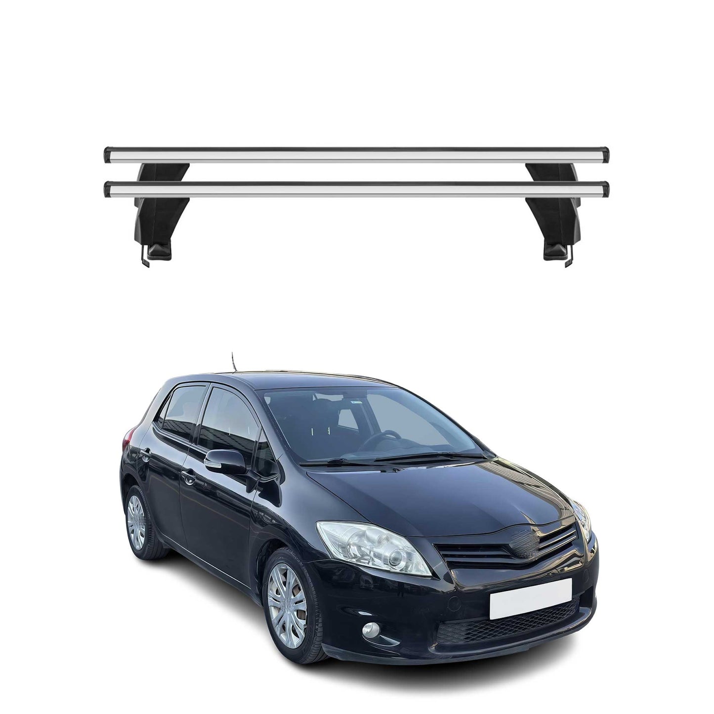 Bagażnik dachowy Menabo do Toyoty Auris mk1 2006-2012 50kg aluminium srebrny 2x