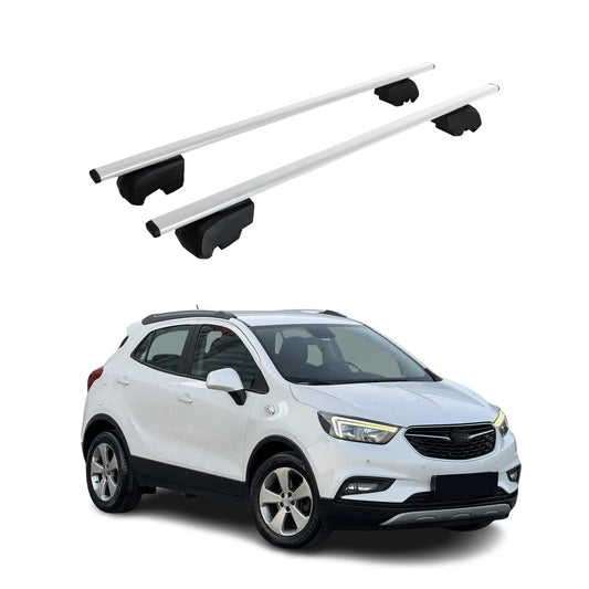 Portbagaj de plafon pentru Opel Mokka X 2016-2025 75kg metal argintiu 2 buc