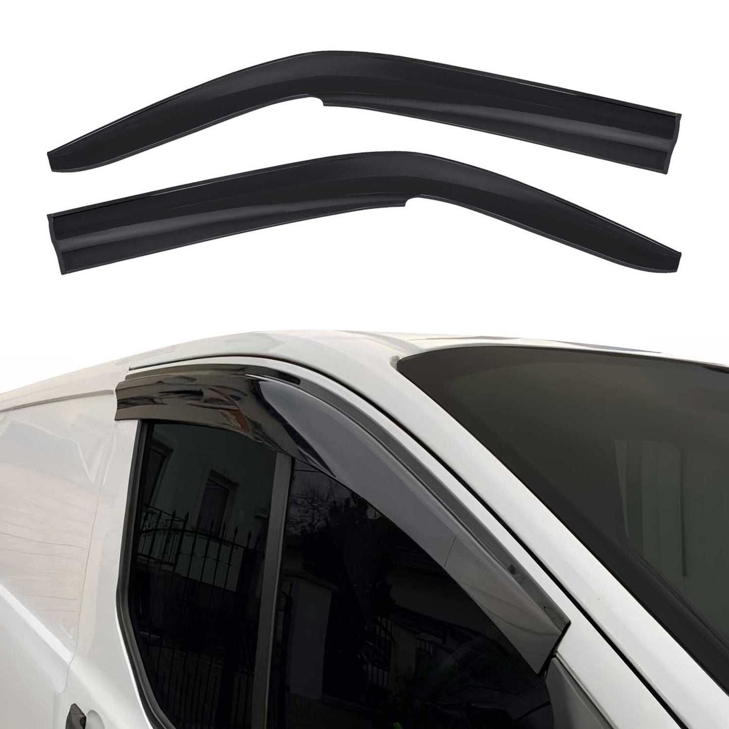 2x Windabweiser Regenabweiser für VW Transporter T5 2003-2015 Acryl Dunkel