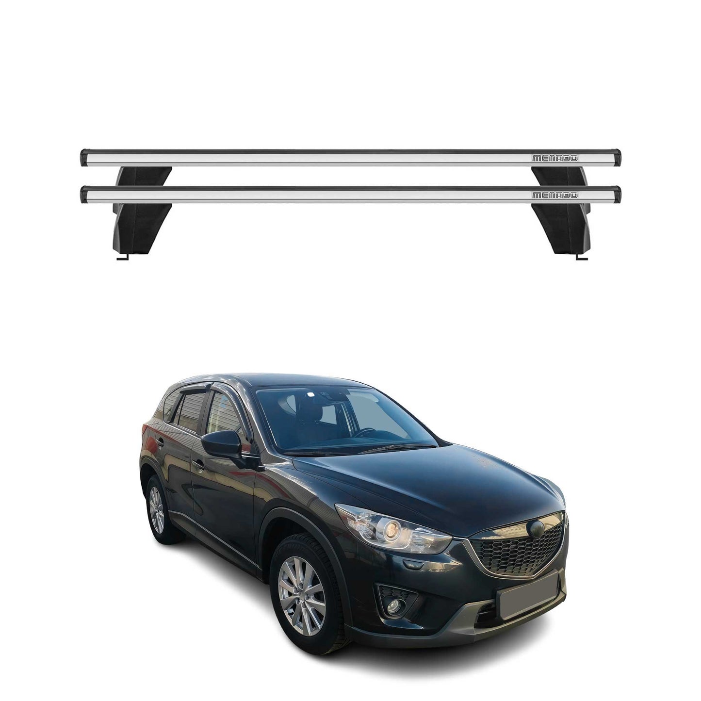 Menabo Dachträger Grundtäger für Mazda CX-5 2012-2016 75kg Alu Silber 2 tlg