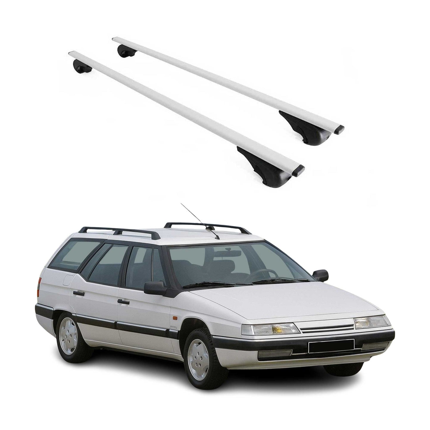 Dachträger Grundtäger für Citroen XM Kombi 1991-2000 75kg Metall Silber 2 tlg