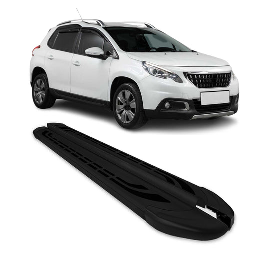 Alu Trittbretter Seitenschweller Seitenbretter für Peugeot 2008 2013-19 Schwarz