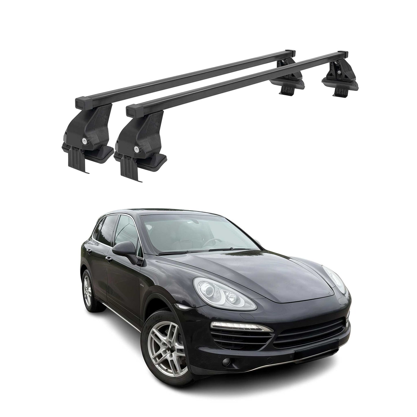 Menabo Dachträger Grundtäger für Porsche Cayenne 2010-2018 50kg Stahl Schwarz 2x