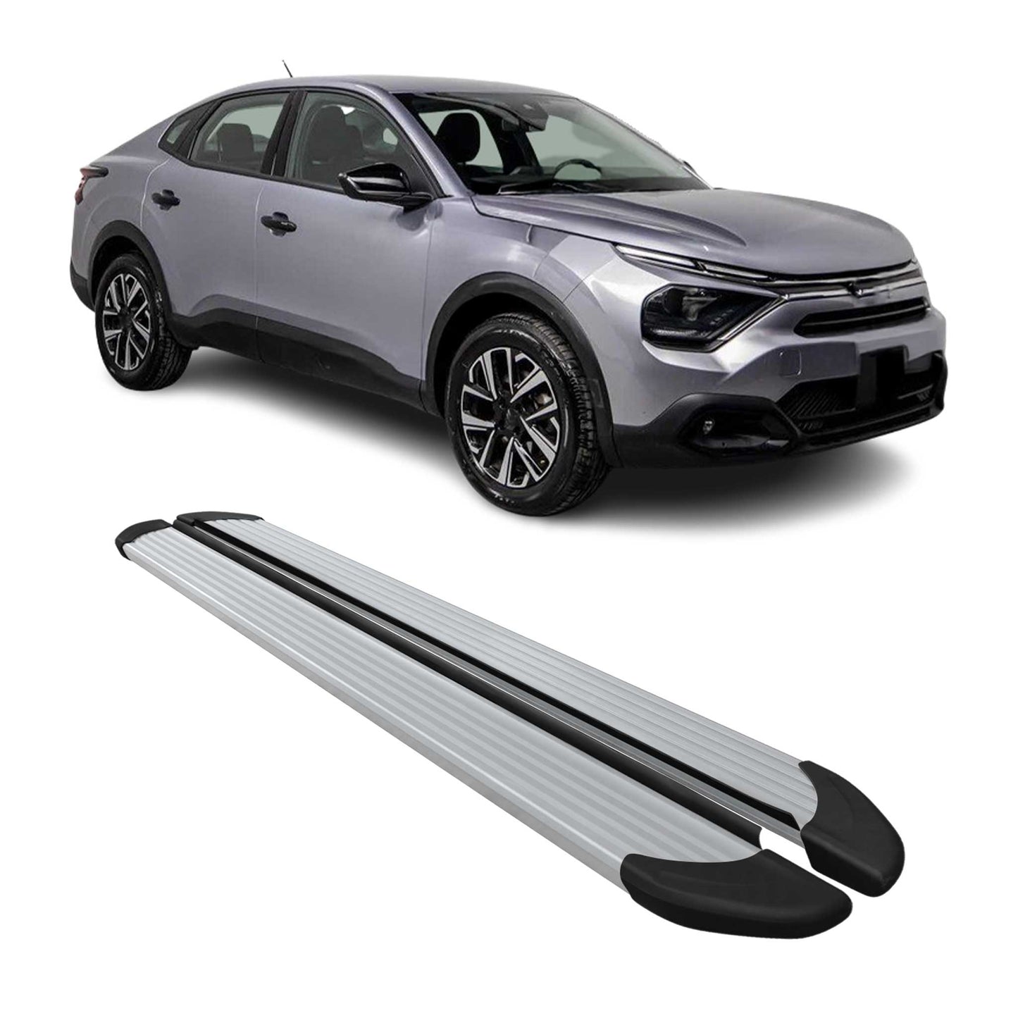 Trittbretter Seitenschweller für Citroen C4 X 2022-2025 Aluminium Silber 2 tlg
