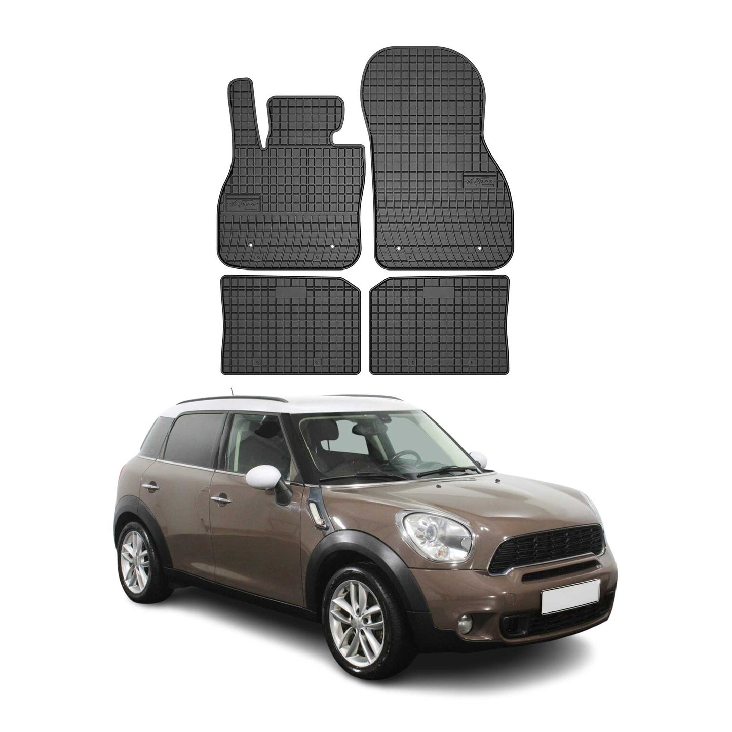 2010-2016 Mini Countryman Fußmatten Gummi Schwarz 4 tlg