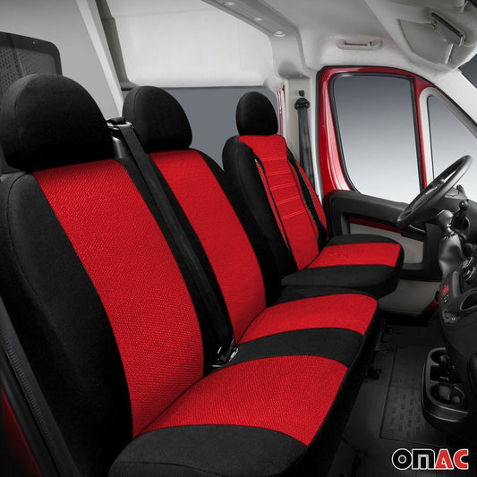Schonbezüge Sitzbezüge für Citroen Jumpy Jumper Spacetourer Schwarz Rot 2+1