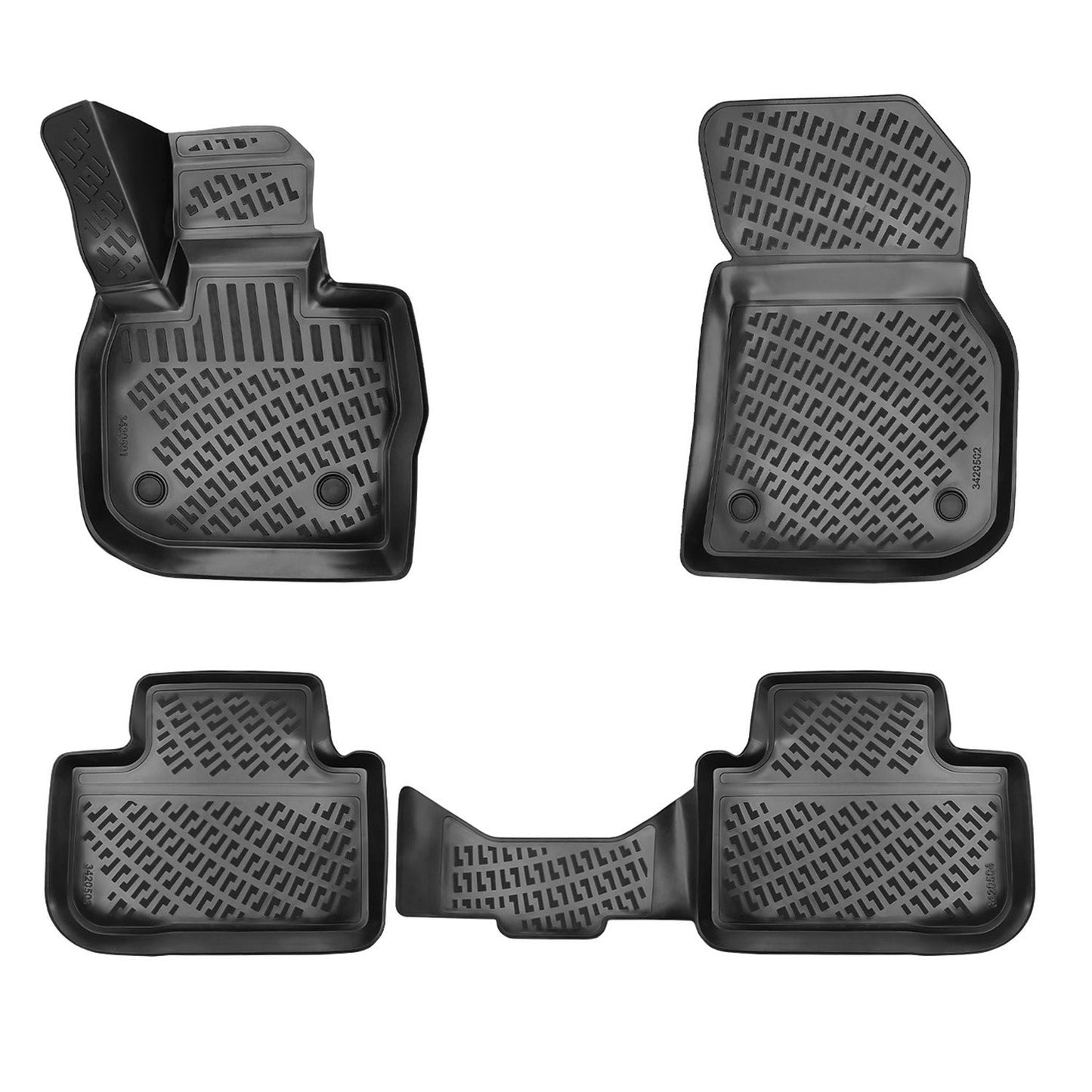 Fußmatten 3D Gummimatten für Kia Bongo 2003-2025 Gummi TPE Schwarz 4tlg