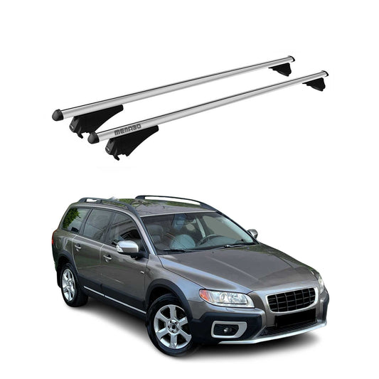 Menabo Dachträger Grundtäger für Volvo XC70 mk3 2007-2016 75kg Alu Silber 2 tlg