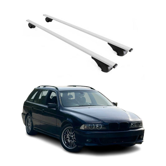 Dachträger Grundtäger für BMW 5er E39 Touring 1997-2004 75kg Metall Silber 2 tlg
