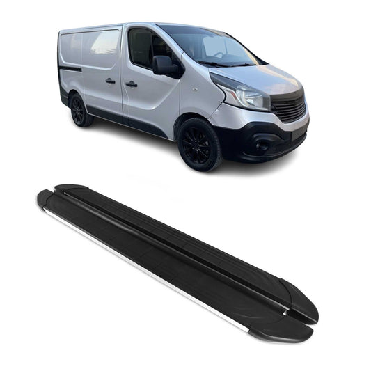 Trittbretter Seitenschweller für Renault Trafic 2014-2024 L1 Alu Schwarz Grau