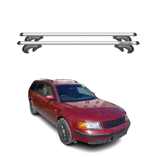 Menabo Dachträger Grundtäger für VW Passat B5 Variant 1996-2005 90kg Alu Grau 2x