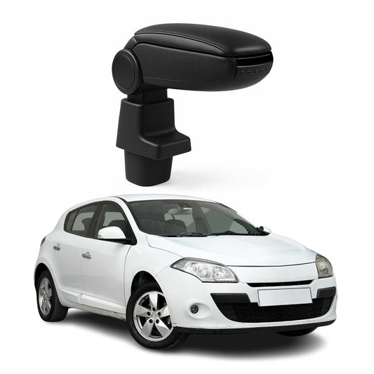 Podłokietnik środkowy do Renault Megane 2008-2015, skóra PU, ABS, czarny