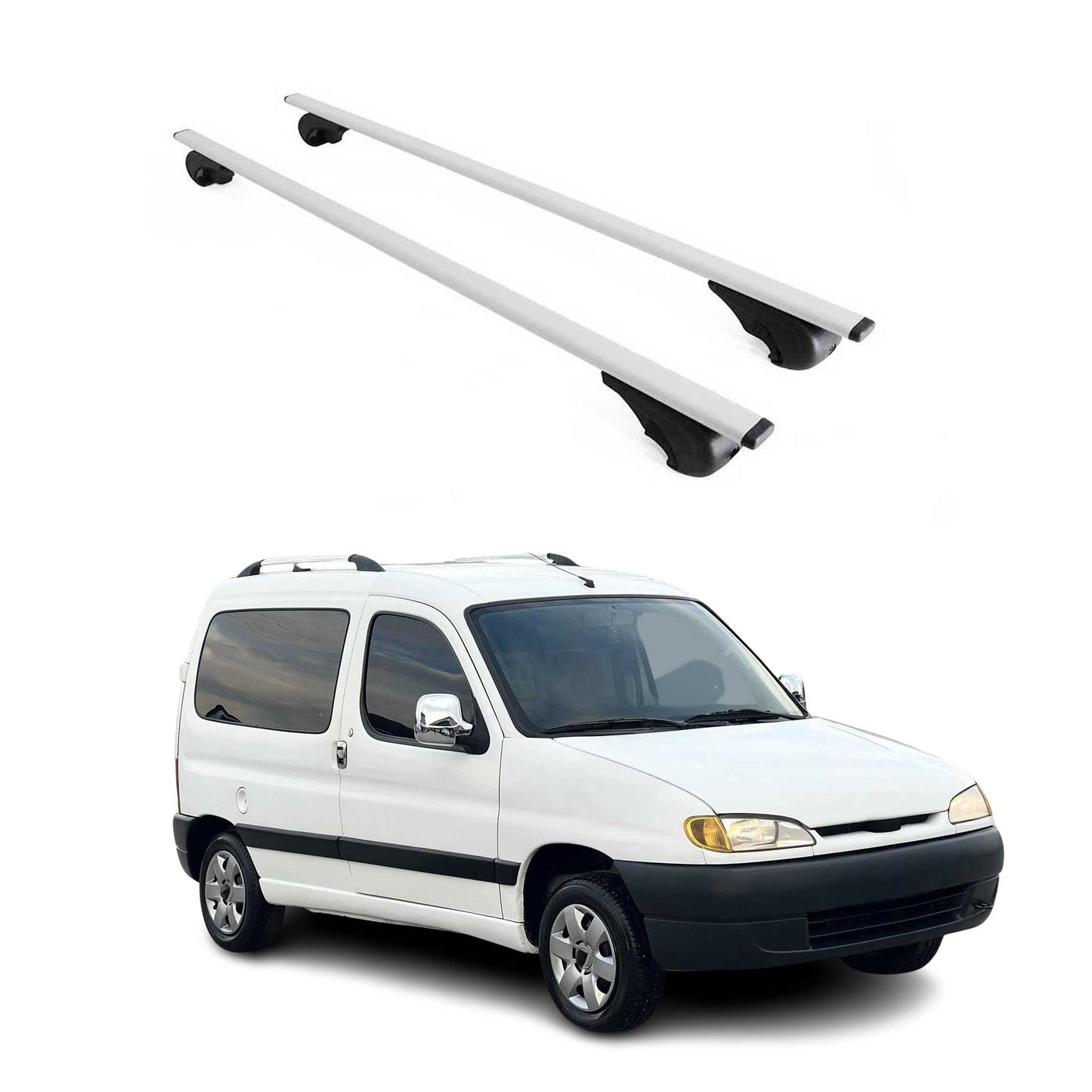 Dachträger Gepäckträger für Peugeot Partner 1997-2003 Grundträger Metall Grau 2x