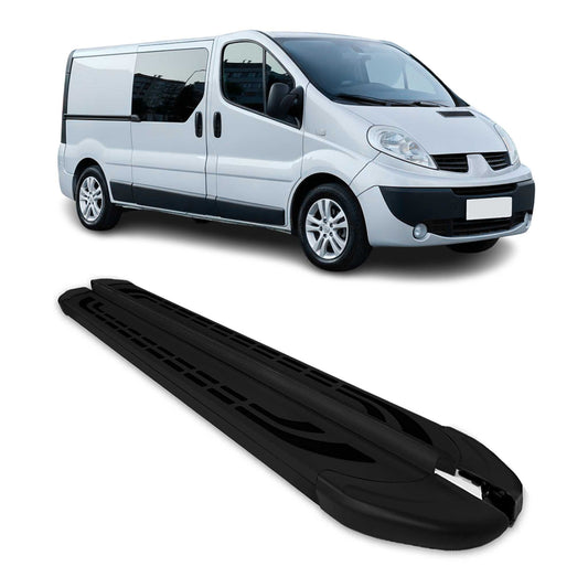 Trittbretter Schweller Seitenbretter für Opel Vivaro 2001-2014 L2 Alu Schwarz