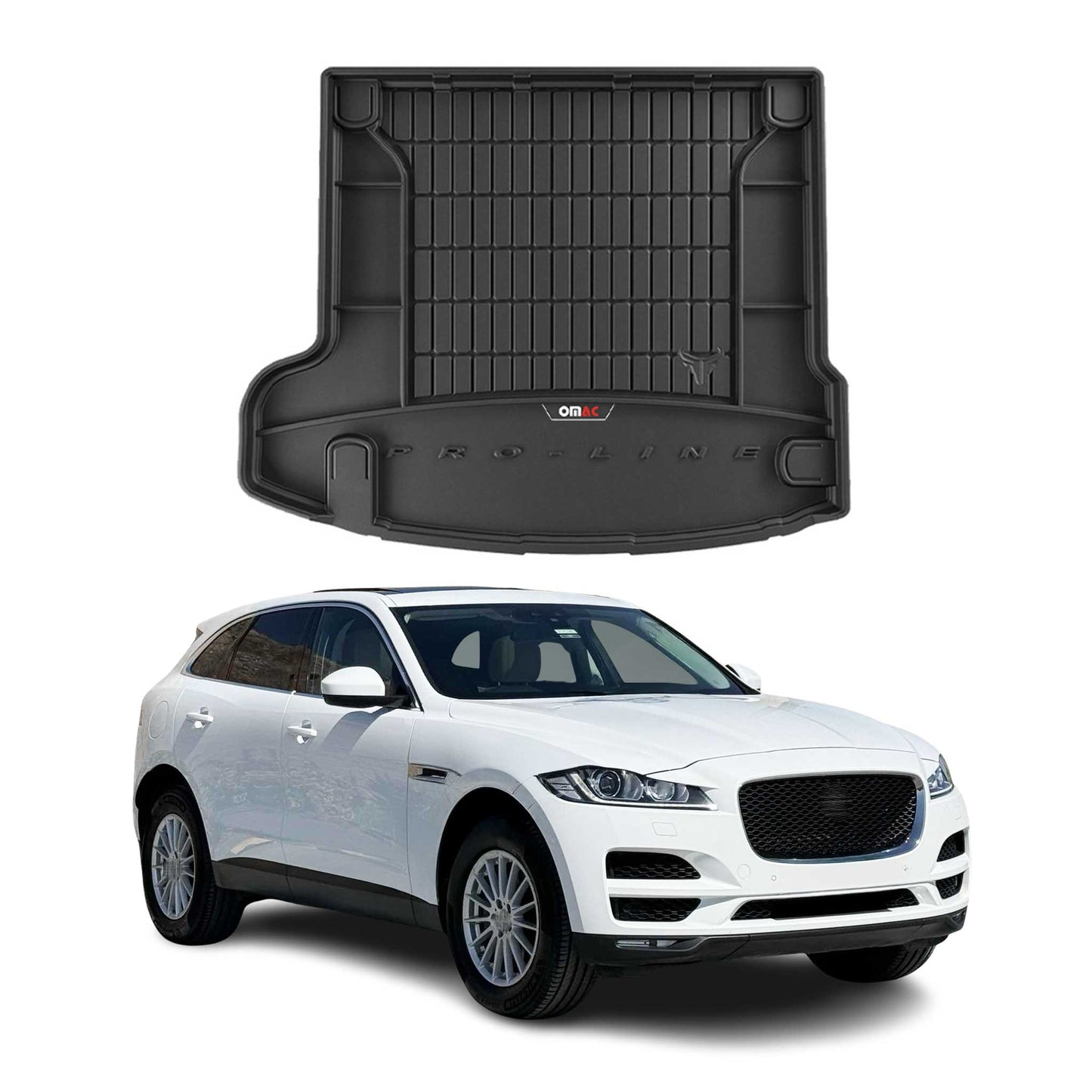 OMAC Gummi Kofferraumwanne für Jaguar F-Pace 2016-2025 TPE Laderaumwanne Schwarz