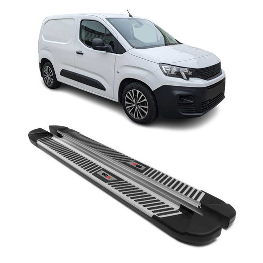 Trittbretter Seitenbretter für Peugeot Partner 2018-2025 Kombi L1 Kurzer Schwarz