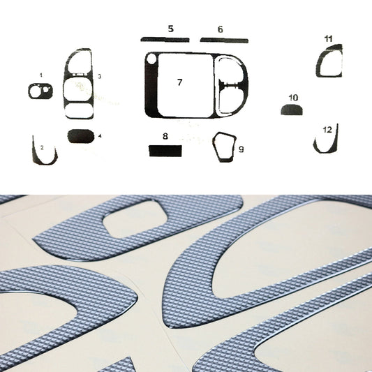 Ornamente interioare pentru cockpit pentru Ford Transit 2002-2006, aspect carbon, 12 bucăți