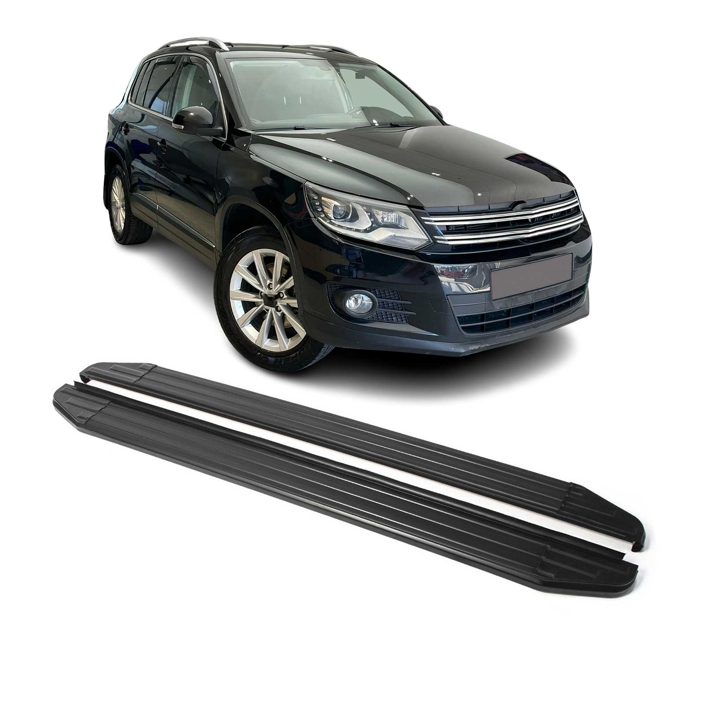 Trittbretter Seitenschweller für VW Tiguan 2007-2016 Alu Schwarz ABE