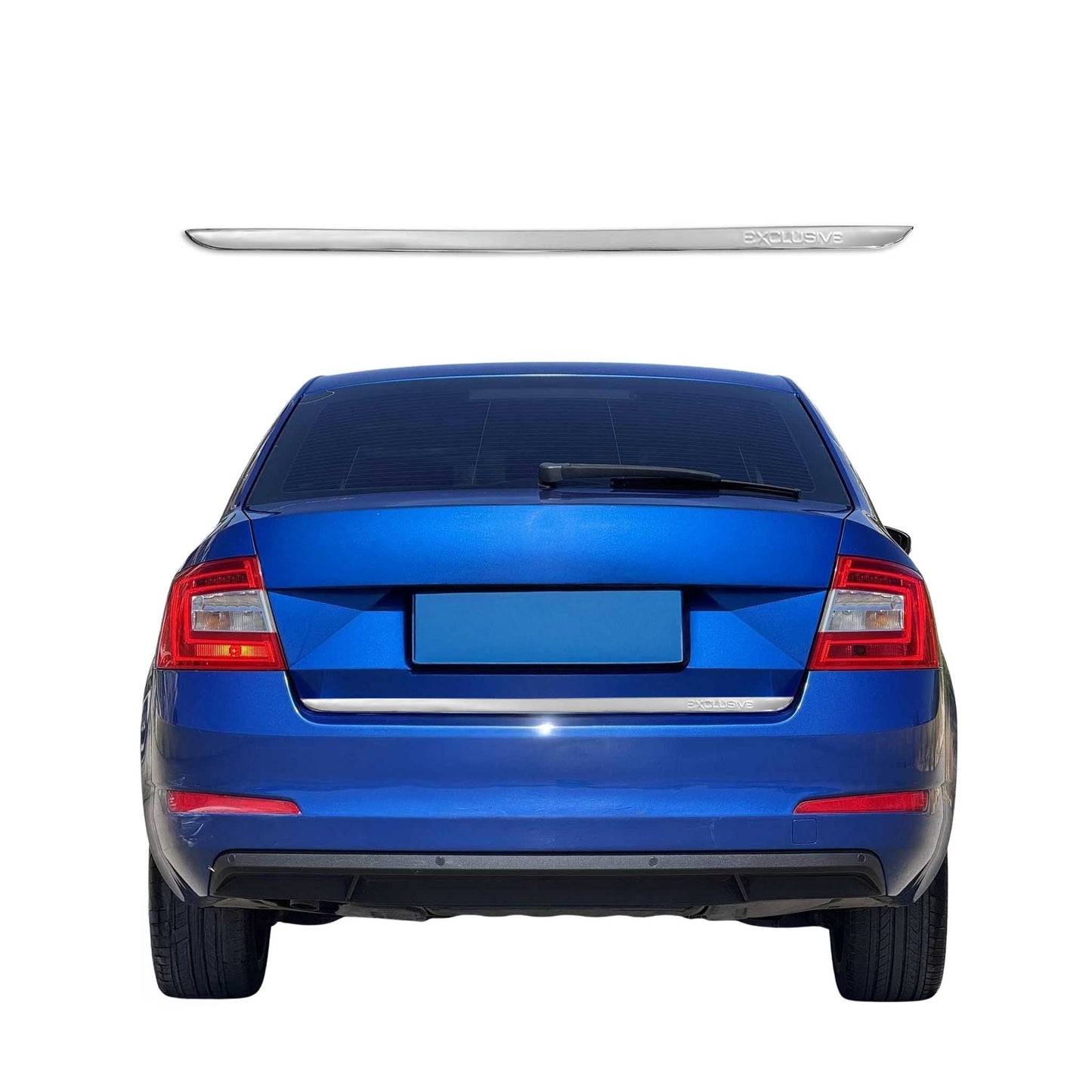 Ornamente prag portbagaj, ornamente hayon pentru Skoda Octavia 2013-2019, oțel inoxidabil cromat