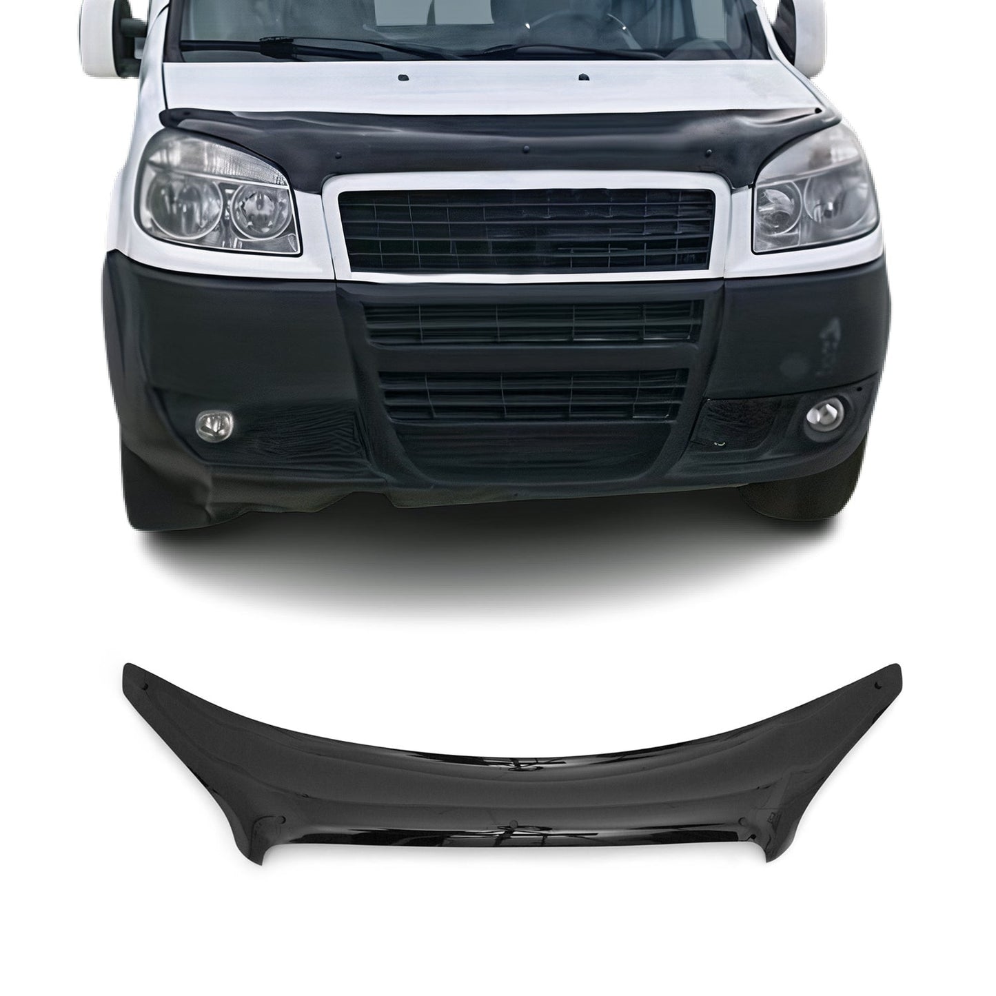 Motorhaube Deflektor Insekten Steinschlagschutz für Fiat Doblo 2006-2010 Dunkel
