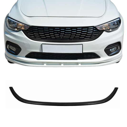Benzi decorative grilă radiator pentru Fiat Tipo 2015-2025, fibră de carbon, negru, 1 bucată