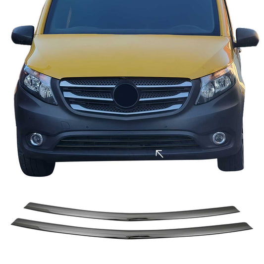 Benzi decorative grilă auto pentru Mercedes Vito 2014-2025, oțel inoxidabil, culoare închisă, 2x