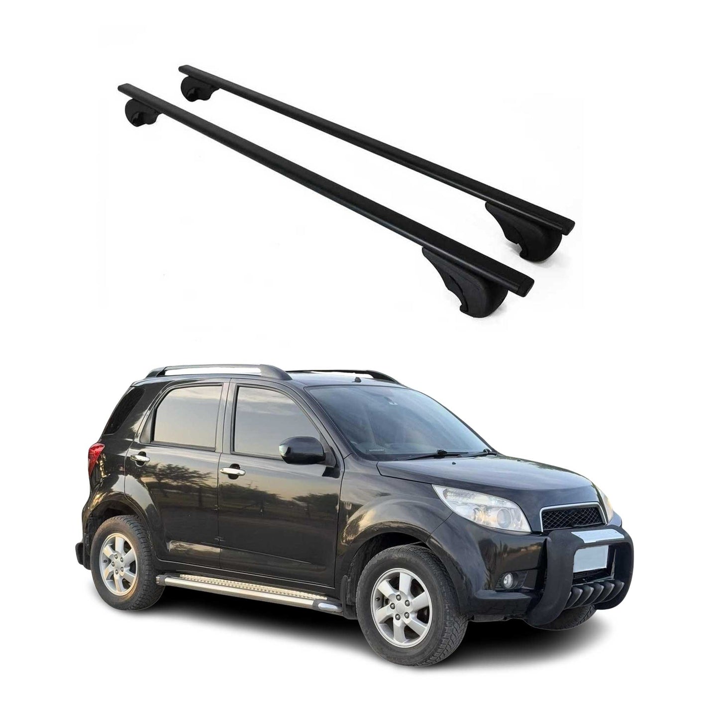 Portbagaj de plafon pentru Daihatsu Terios 2006-2017 75kg, negru metalic, 2 buc.