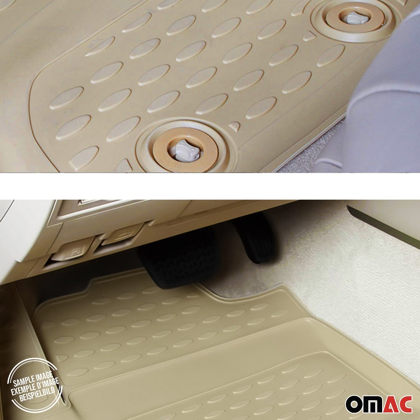OMAC Gummimatten Fußmatten für Seat Toledo 1998-2004 TPE Automatten Beige 4x