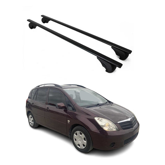 Portbagaj de plafon pentru Toyota Yaris Verso 1999-2005 75kg, negru metalic, 2 bucăți