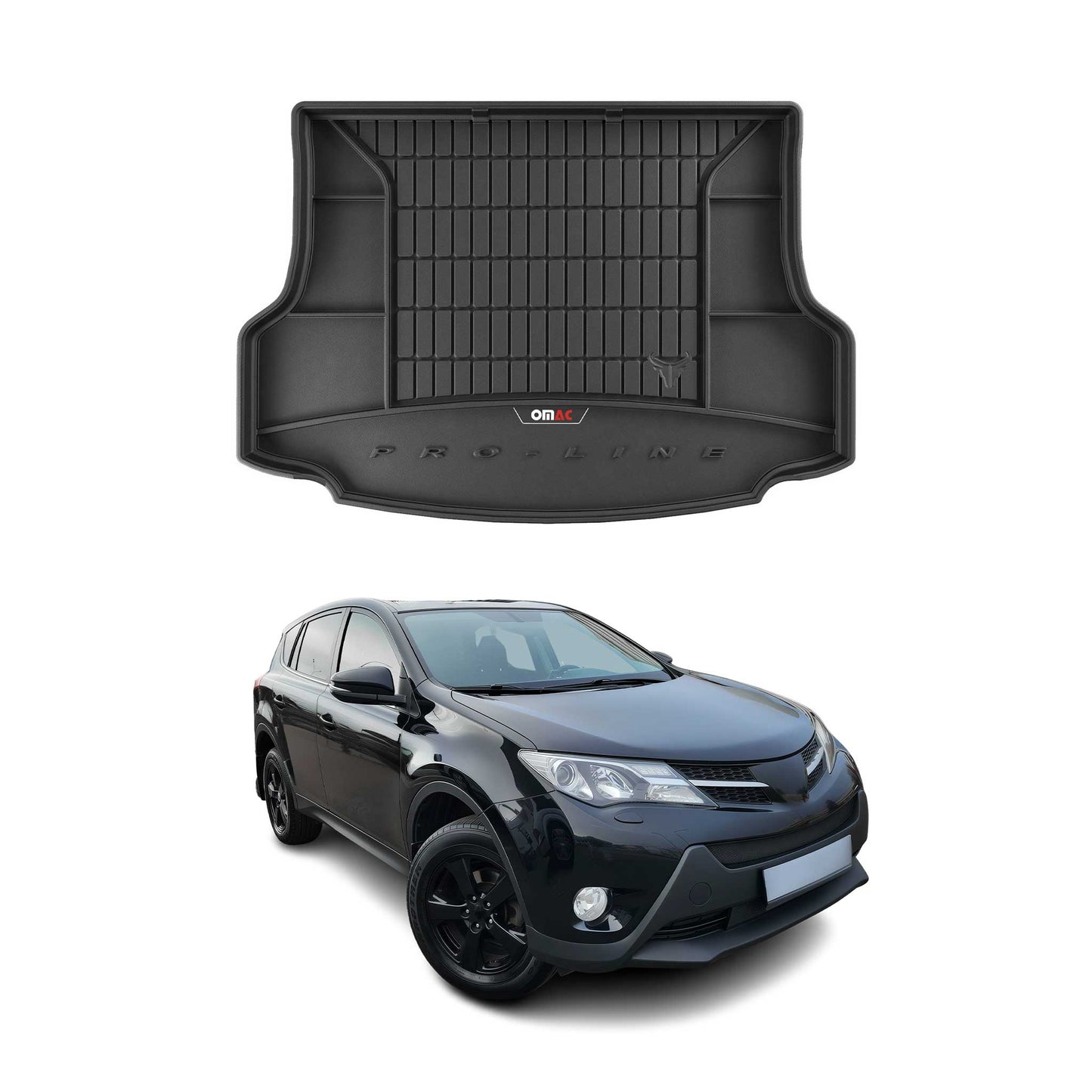 OMAC Gummi Kofferraumwanne für Toyota RAV4 2013-2018 TPE Laderaumwanne Schwarz