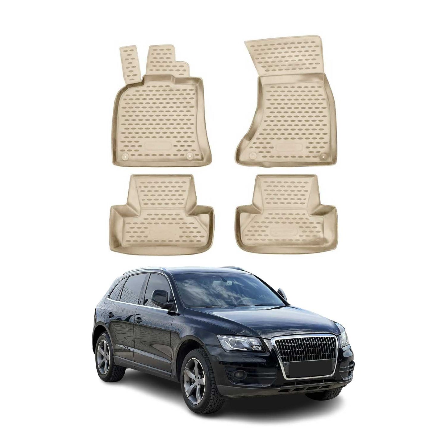 2008-2017 Audi Q5 8RB Fußmatten TPE Beige 4 tlg